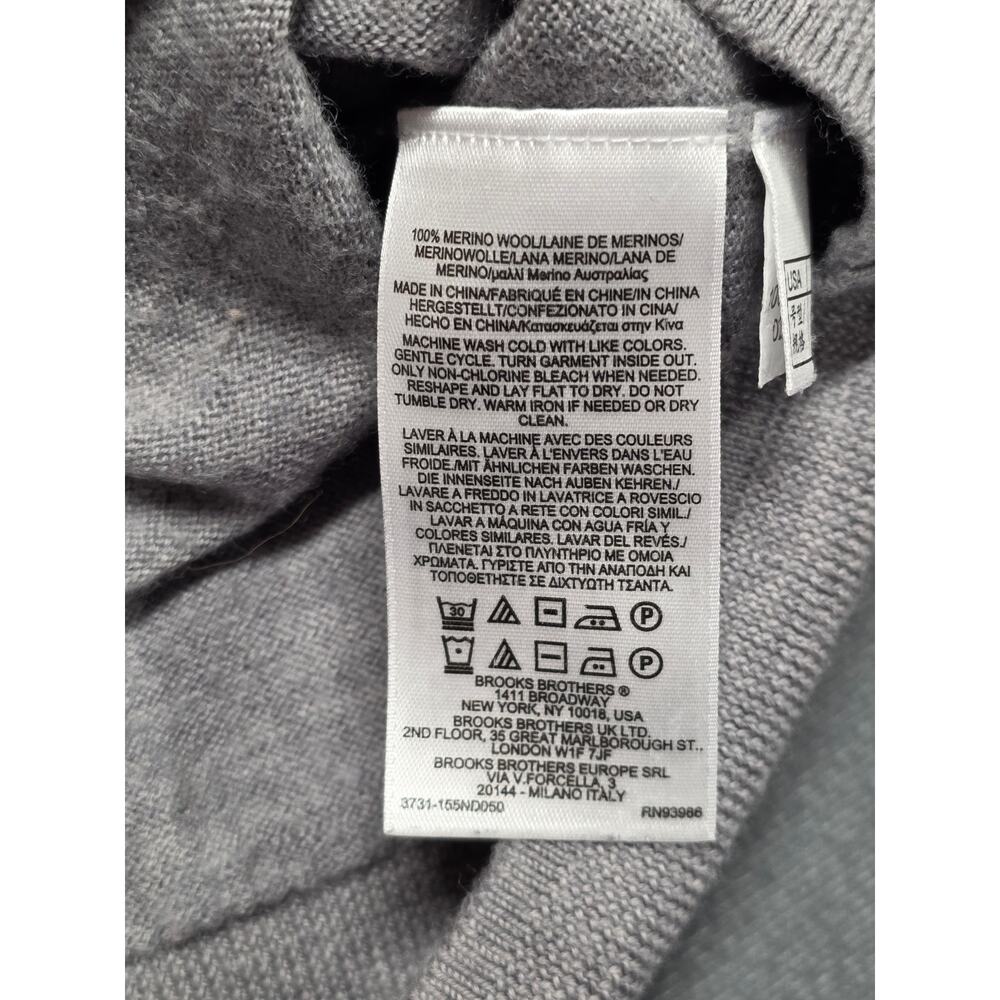 Brooks Brothers Mens XL Crewneck Wool Sweater  Pullover Light Gray - Picture 5 of 7